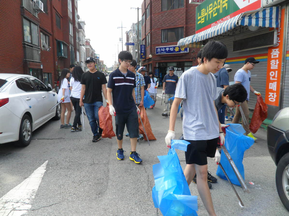 정자2동 도로입양사업 청소 실시